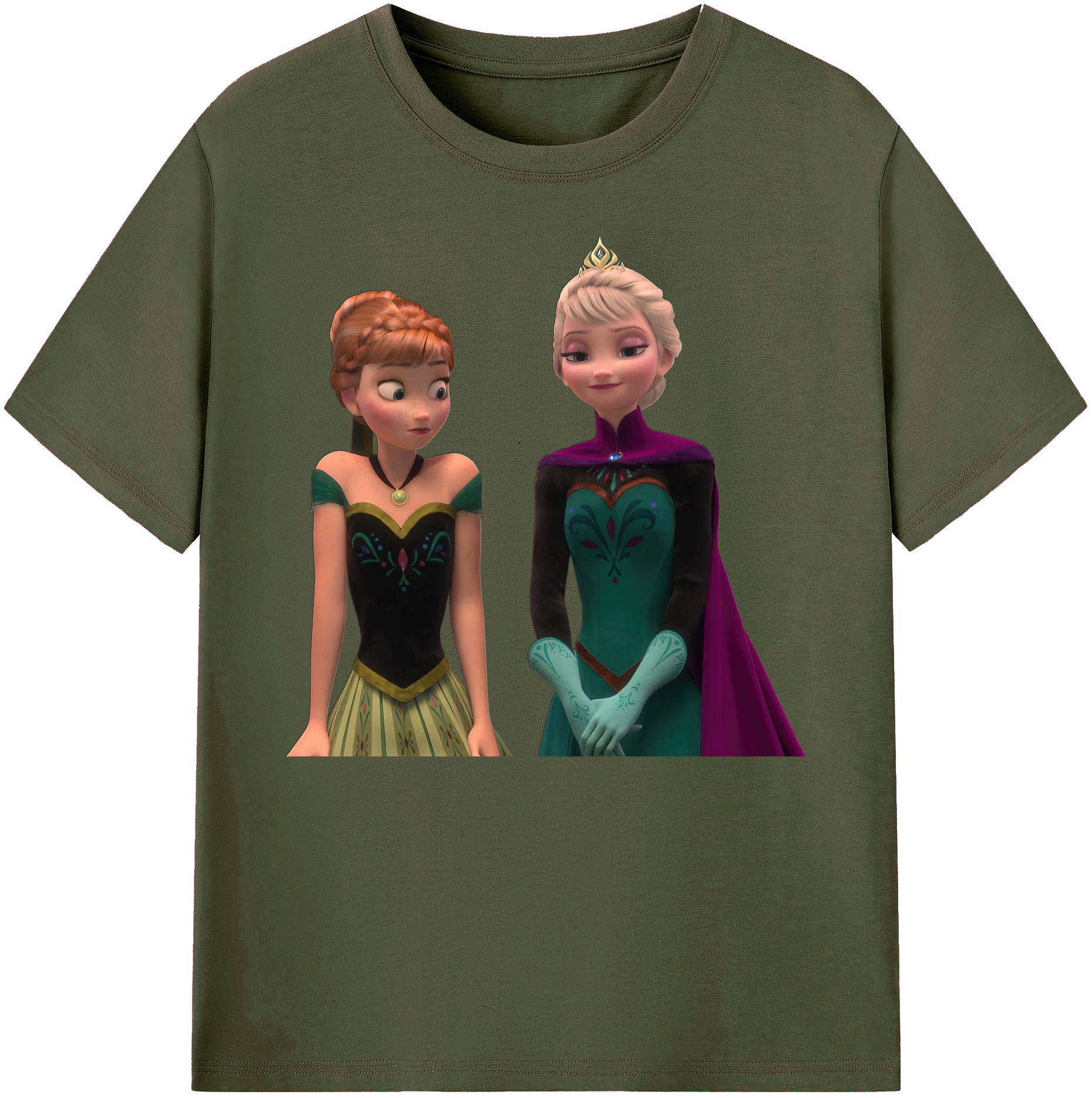（画像用） アナと雪の女王 アンナ エルサ Frozen Anna Elsa 綿100％ メンズ半袖Tシャツ｜肌触りやわらか＆通気性